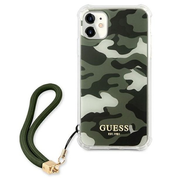 Guess GUHCN61KSARKA iPhone 11 6.1&quot  / Xr green/khaki hardcase Camo Collection 9