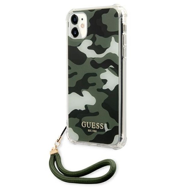 Guess GUHCN61KSARKA iPhone 11 6.1&quot  / Xr green/khaki hardcase Camo Collection 8