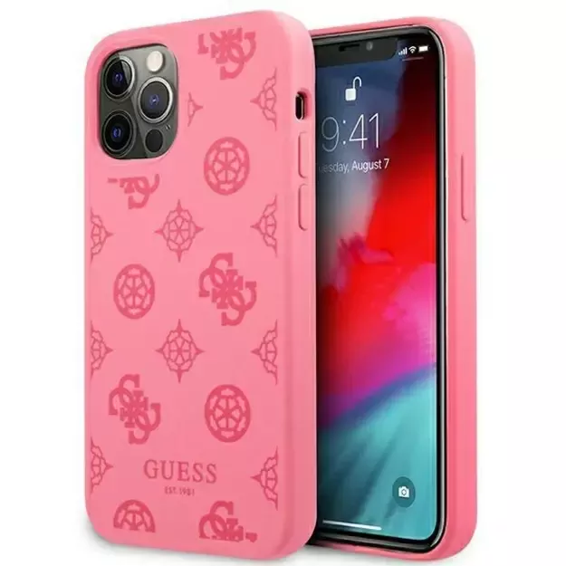 Guess GUHCP12LLSPEFU iPhone 12 Pro Max 6.7&quot  fuchsia/fuchsia hard case Peony Collection