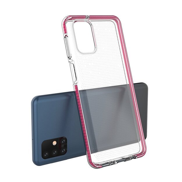 Spring Case clear TPU gel protective cover with colorful frame for Samsung Galaxy M31s light pink 2