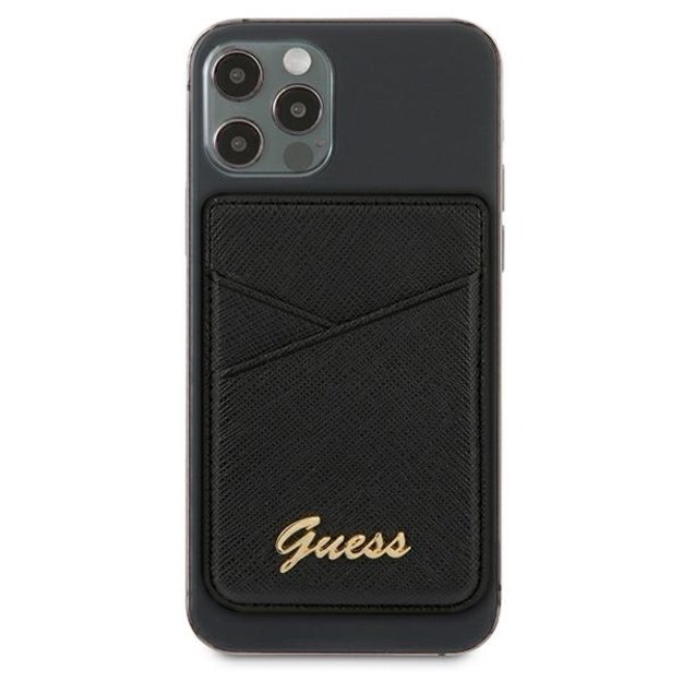Guess Wallet Card Slot GUWMSSASLBK MagSafe Saffiano black/black 1