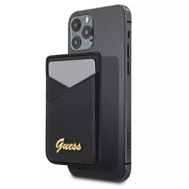 Guess Wallet Card Slot GUWMSSASLBK MagSafe Saffiano black/black