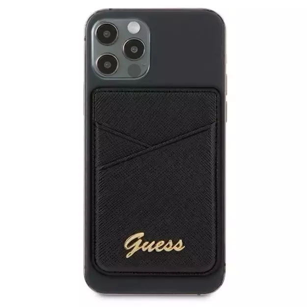 Guess Wallet Card Slot GUWMSSASLBK MagSafe Saffiano black/black 3