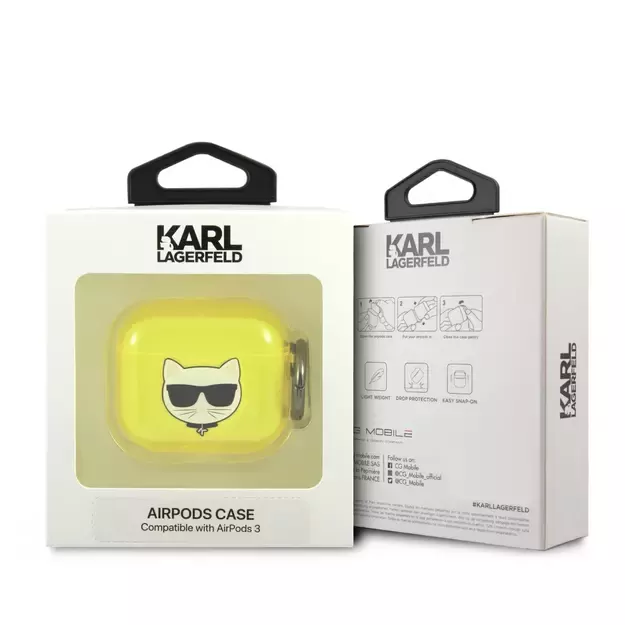 Karl Lagerfeld KLA3UCHFY AirPods 3 cover żółty/yellow Choupette 2