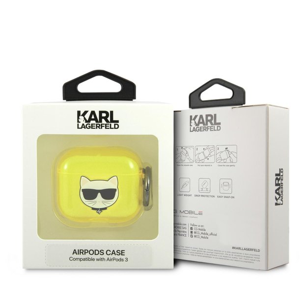 Karl Lagerfeld KLA3UCHFY AirPods 3 cover żółty/yellow Choupette 4