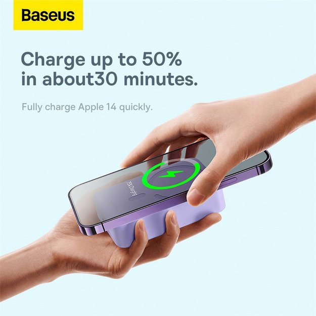 Baseus Magnetic Mini 20000 mAh 20W Powerbank - purple + USB-C / USB-C cable 10