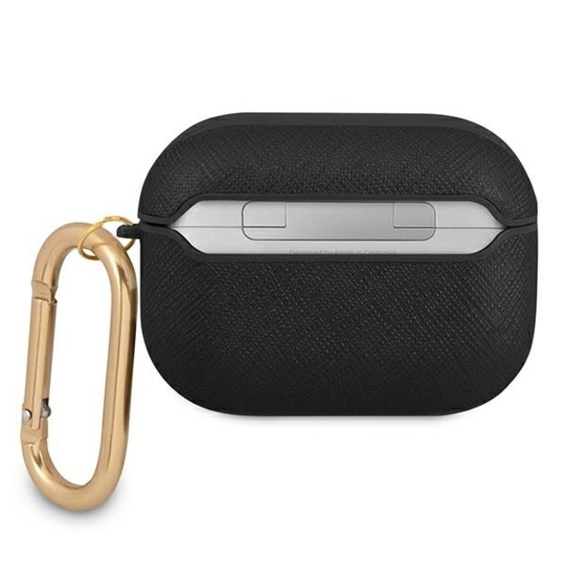 Guess GUAPSASMK AirPods Pro cover black/black Saffiano Script Metal Collection 3