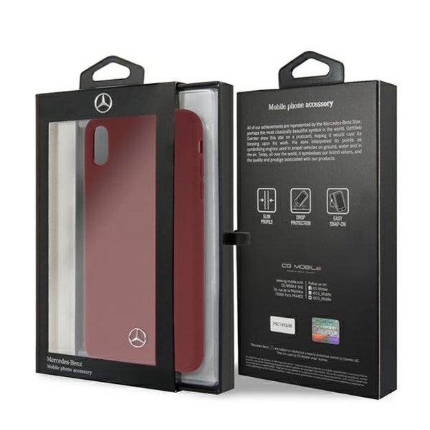 Mercedes MEHCI65SILRE iPhone Xs Max czerwony/red hardcase Silicone Line 12