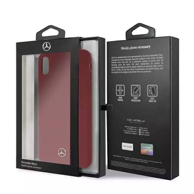 Mercedes MEHCI65SILRE iPhone Xs Max czerwony/red hardcase Silicone Line 6