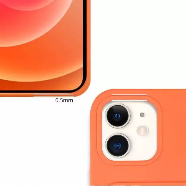 Card Case Silicone Wallet with Card Slot Documents for iPhone 11 Pro Orange 3