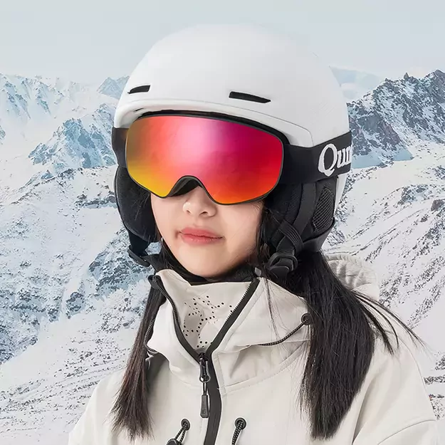 Qunature Black Ski Goggles Kids (Size M/L) - Black 18