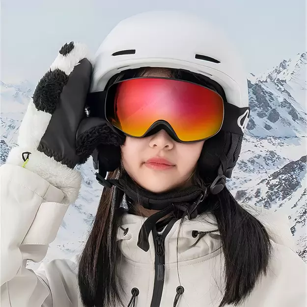 Qunature Black Ski Goggles Kids (Size M/L) - Black 16