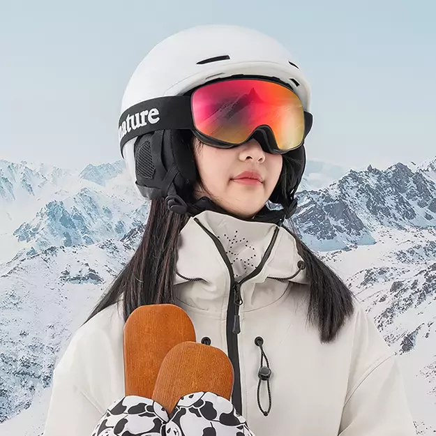 Qunature Black Ski Goggles Kids (Size M/L) - Black 12