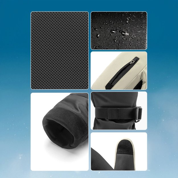 Qunature Full Length Ski Gloves Size L - Light Brown 4