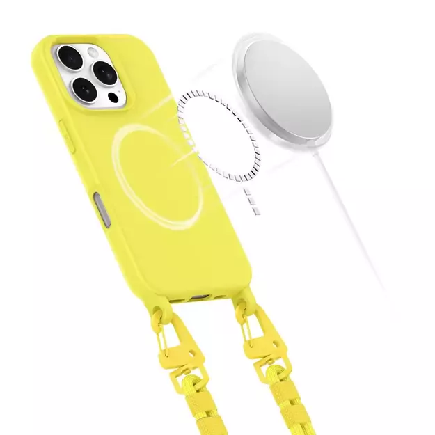 Tech-Protect MagNecklace MagSafe Case with Lanyard for iPhone 16 Pro Max - Yellow 6