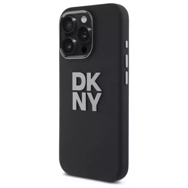 DKNY Liquid Silicone Metal Logo iPhone 16 Pro Case - Black 10
