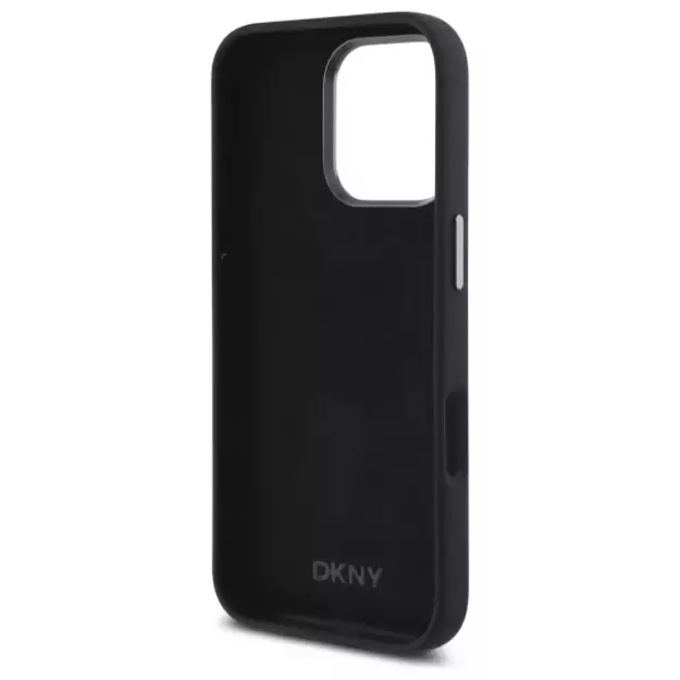 DKNY Liquid Silicone Metal Logo iPhone 16 Pro Case - Black 1