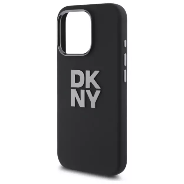 DKNY Liquid Silicone Metal Logo iPhone 16 Pro Case - Black 14