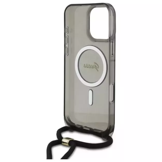 Guess Crossbody Cord Script MagSafe Case for iPhone 16 Pro Max - Black 5