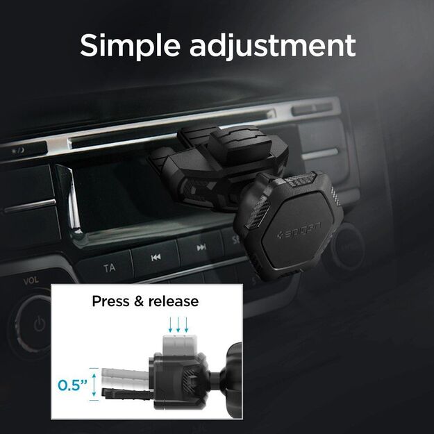 Spigen QS24 phone holder for CD slot in car magnetic - black 16