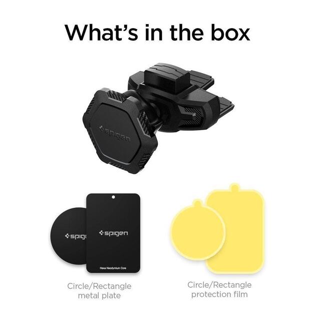 Spigen QS24 phone holder for CD slot in car magnetic - black 12