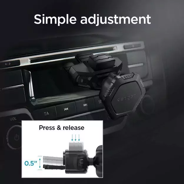 Spigen QS24 phone holder for CD slot in car magnetic - black 28