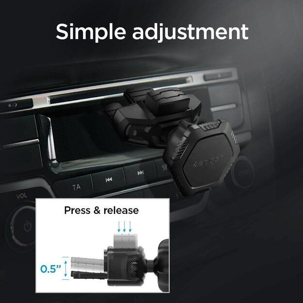 Spigen QS24 phone holder for CD slot in car magnetic - black 5