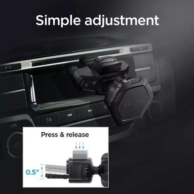 Spigen QS24 phone holder for CD slot in car magnetic - black 34