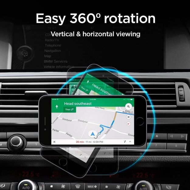 Spigen QS24 phone holder for CD slot in car magnetic - black 15