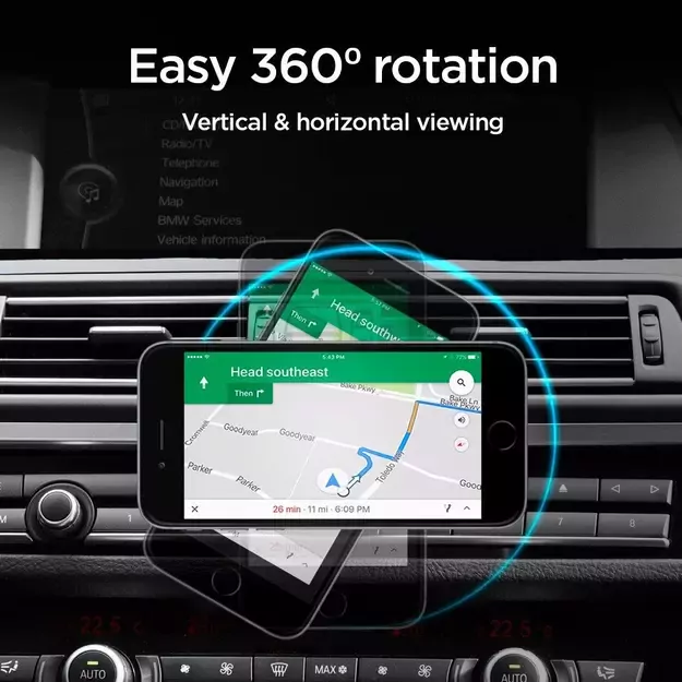 Spigen QS24 phone holder for CD slot in car magnetic - black 33