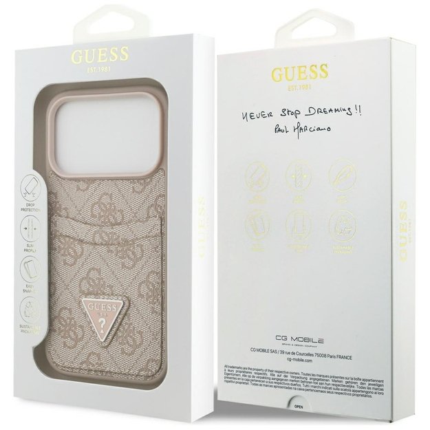 Guess 4G Nauble Card Triangle Case for iPhone 17 Pro - Pink 7