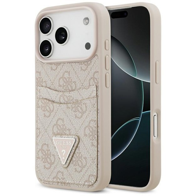Guess 4G Nauble Card Triangle Case for iPhone 17 Pro - Pink