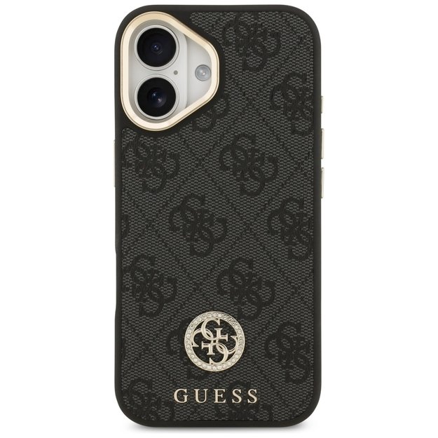 Guess 4G Strass Logo &amp  Big Strap Metal Buttons MagSafe Case for iPhone 17 - Black 2