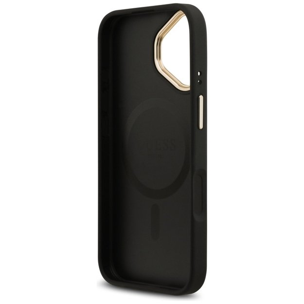 Guess 4G Strass Logo &amp  Big Strap Metal Buttons MagSafe Case for iPhone 17 - Black 6