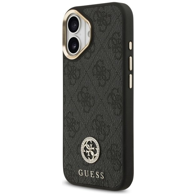 Guess 4G Strass Logo &amp  Big Strap Metal Buttons MagSafe Case for iPhone 17 - Black 1