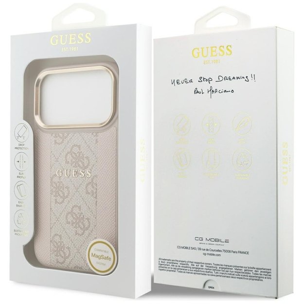 Guess 4G Stripe MagSafe Case for iPhone 17 Pro - Pink 7