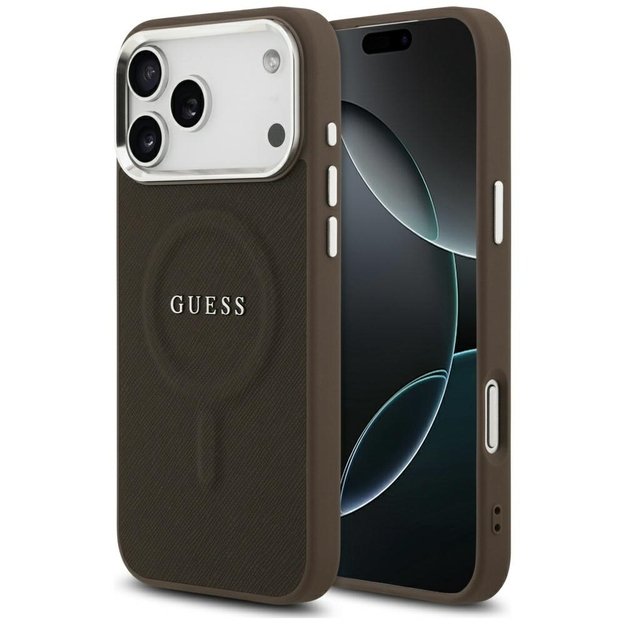 Guess Classic Logo MagSafe Case for iPhone 17 Pro - Brown