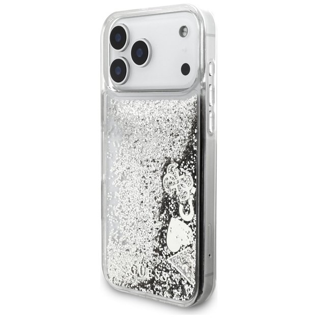Guess Liq case. Glitter Charms for iPhone 17 Pro Max - silver 1