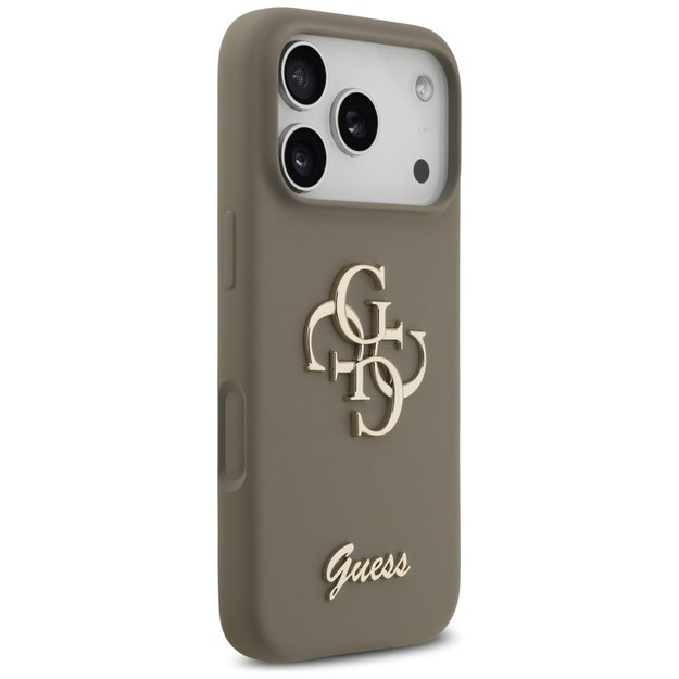 Guess Silicone Big 4G Script Case for iPhone 17 Pro - Brown 3