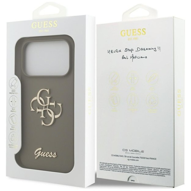 Guess Silicone Big 4G Script Case for iPhone 17 Pro - Brown 7