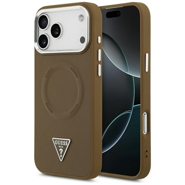 Guess Triangle Logo MagSafe case for iPhone 17 Pro - brown