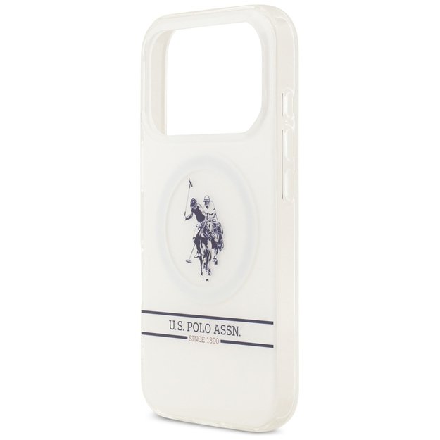 US Polo DH and Bottom Stripe Logo MagSafe Case for iPhone 17 Pro - White 5