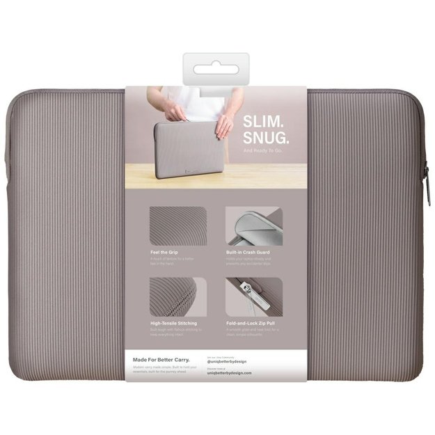 Uniq Cyprus Ridge Edition Laptop Sleeve for 16&quot  laptops, water-resistant neoprene - gray 7