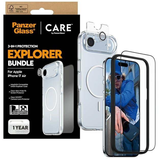 CARE by PanzerGlass Flagship Explorer 3-in-1 Case + Glass + Lens for iPhone Air 3
