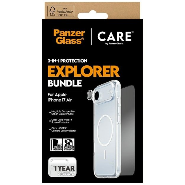 CARE by PanzerGlass Flagship Explorer 3-in-1 Case + Glass + Lens for iPhone Air 4