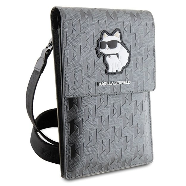 Karl Lagerfeld Case KLWBSAKHPCG Handbag - Silver Saffiano Monogram Choupette 2