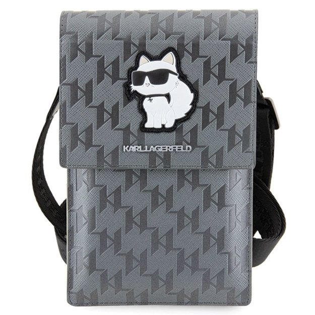 Karl Lagerfeld Case KLWBSAKHPCG Handbag - Silver Saffiano Monogram Choupette 1