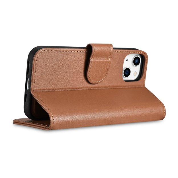iCarer Wallet Case 2in1 Cover iPhone 14 Plus Anti-RFID Leather Flip Case Brown (WMI14220727-BN) 30