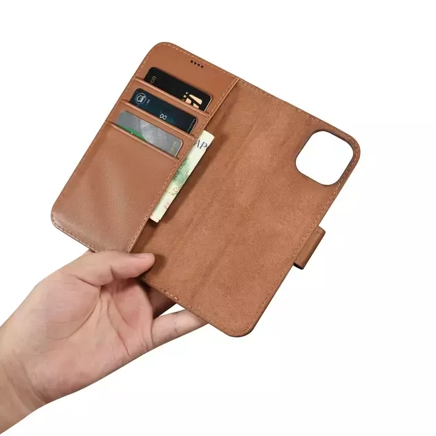 iCarer Wallet Case 2in1 Cover iPhone 14 Plus Anti-RFID Leather Flip Case Brown (WMI14220727-BN) 11
