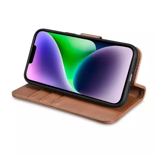 iCarer Wallet Case 2in1 Cover iPhone 14 Plus Anti-RFID Leather Flip Case Brown (WMI14220727-BN) 7
